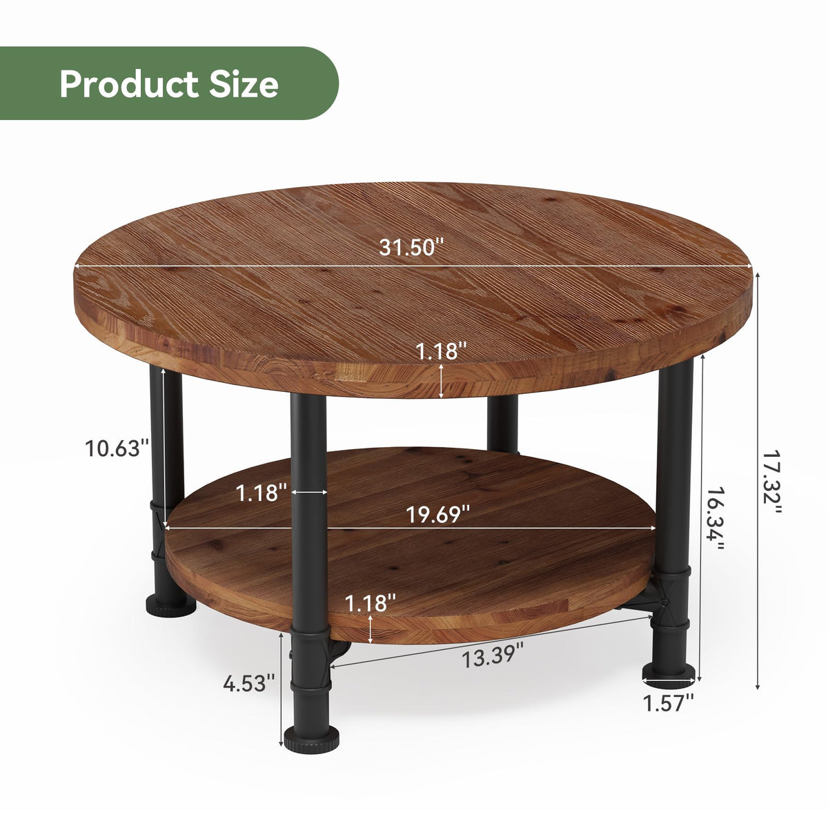 Solid Wood Round Coffee Table K42505