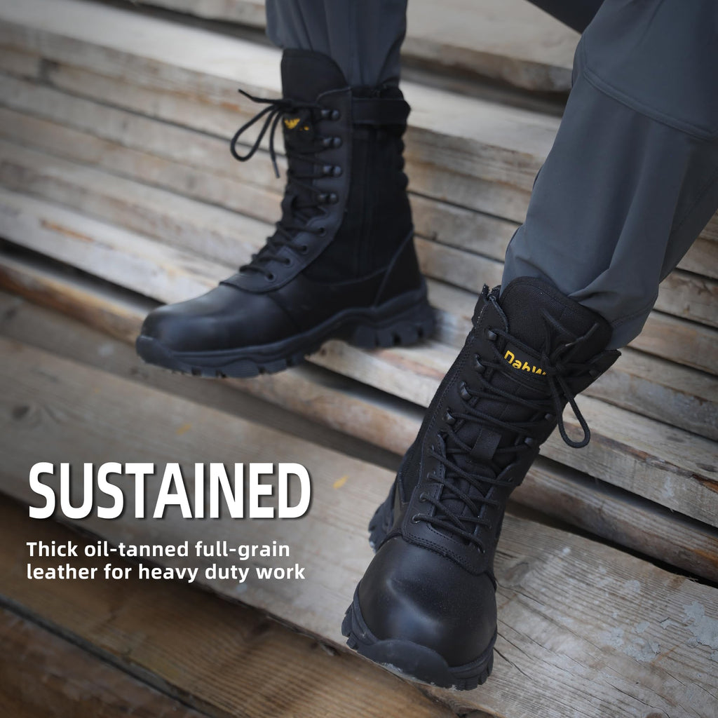 Tactical Boots Steel Toe Side Zipper 8 inches A200419