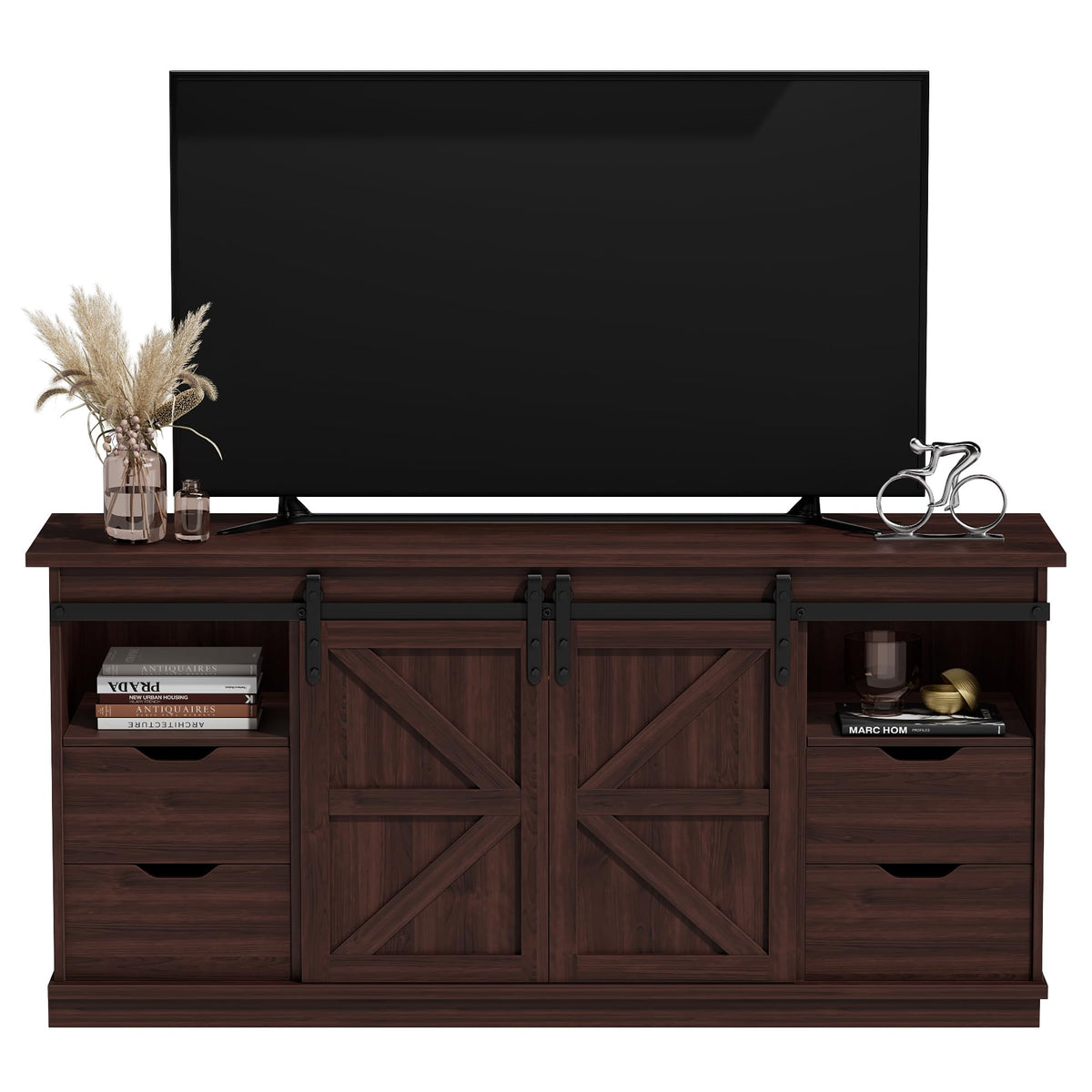 Rustic Oak 4 Drawer TV Stand X1228