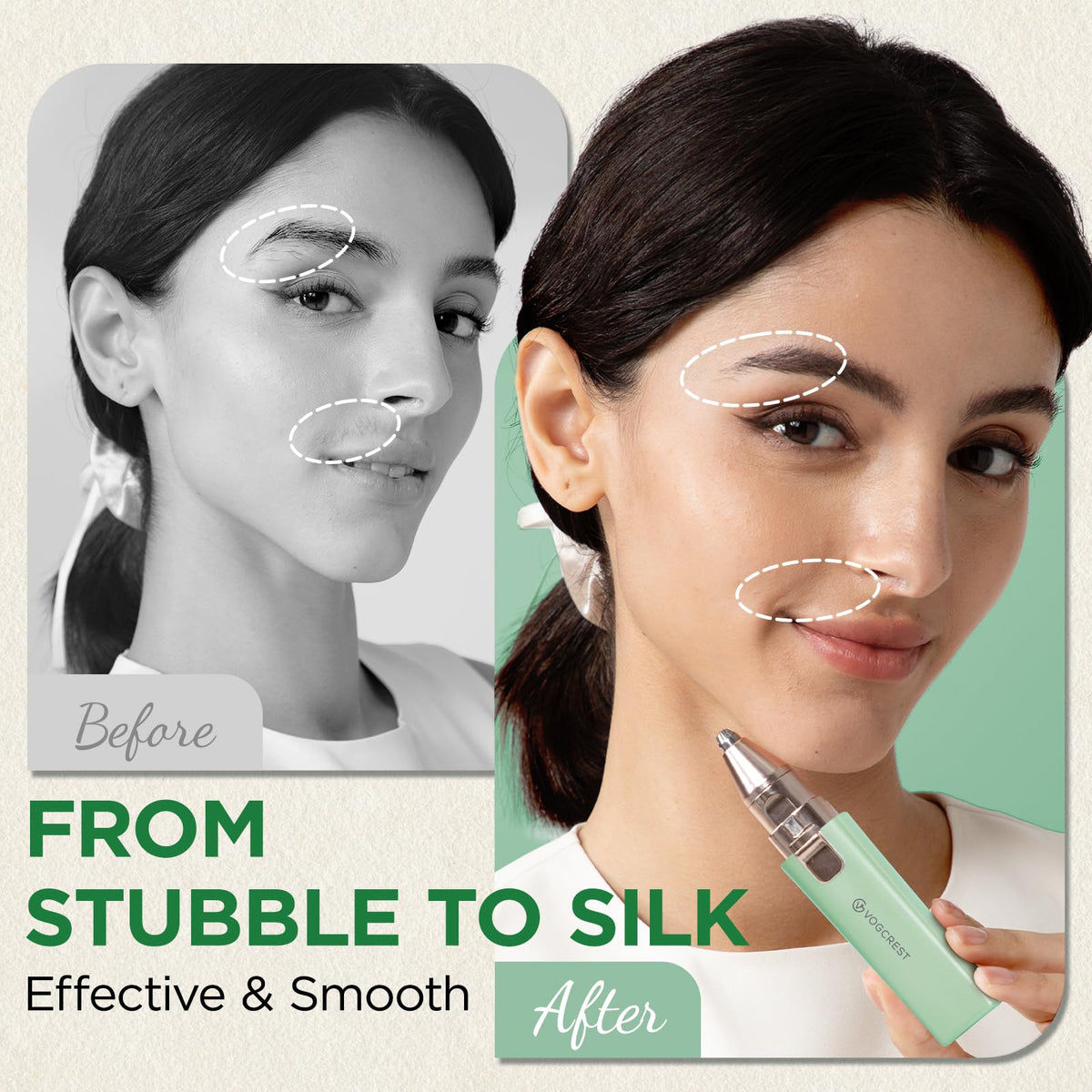 2 in 1 Rechargeable Facial Hair Remover & Eyebrow Trimmer G842129