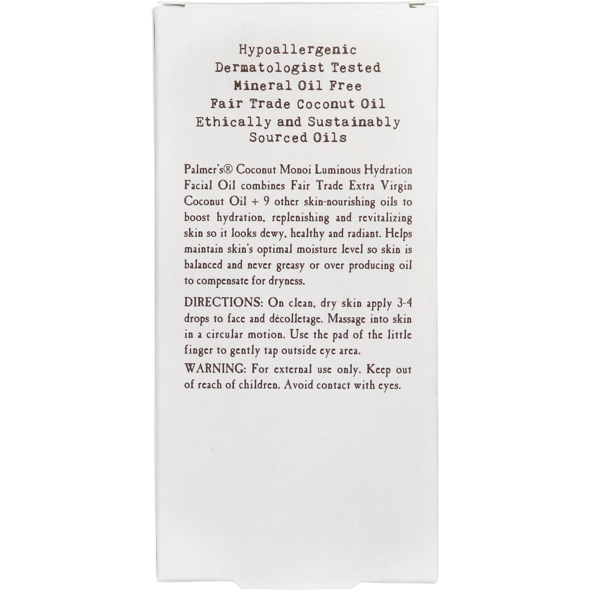 Hydrating Facial Oil with Coconut 1 Fl Oz L94641