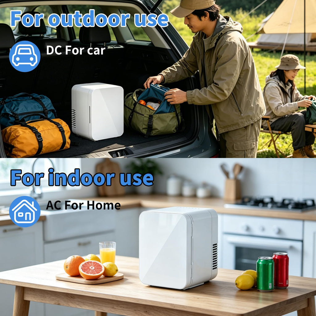 4L 6 Can Mini Fridge with Glass Door White T5884