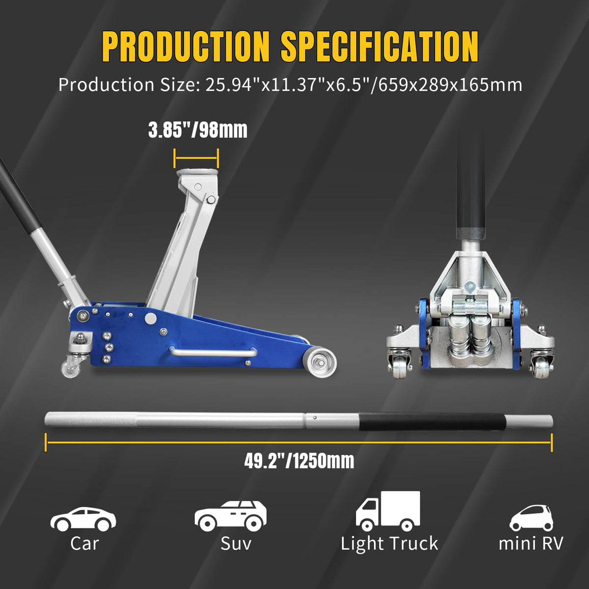 2.5 Ton Aluminum and Steel Floor Jack O9988