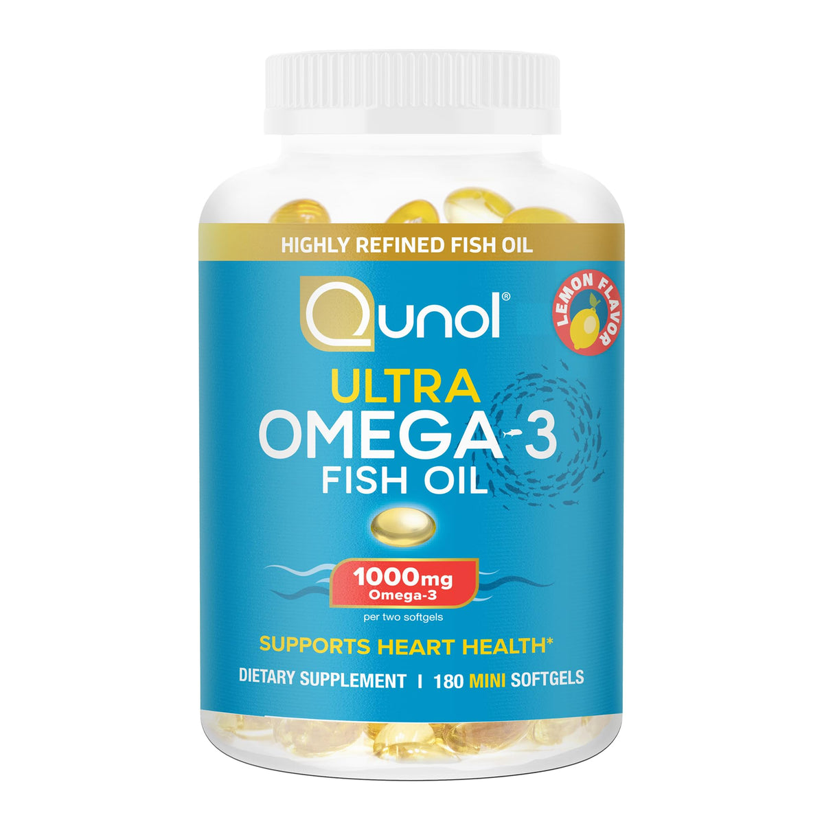Omega-3 Fish Oil Mini Softgels 1000mg EPA DHA 180ct J4860