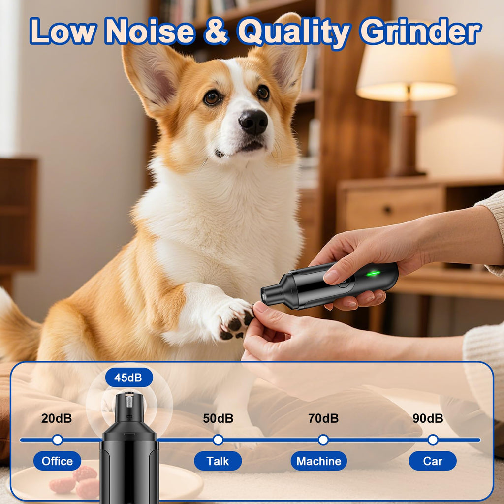 Quiet Low-Vibration Dog Nail Grinder Black X390