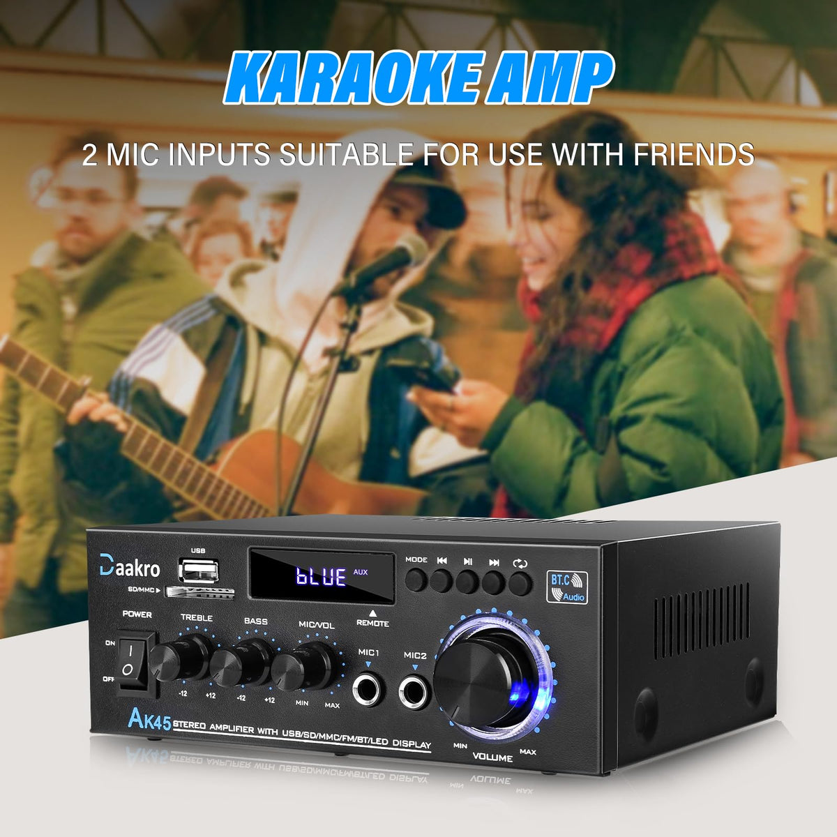 300W Bluetooth 5.1 Stereo Audio Amplifier N956