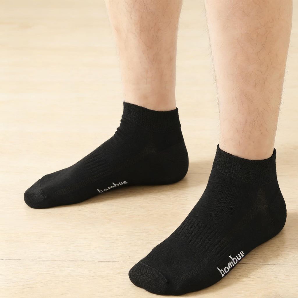 8 Pairs Bamboo Viscose Diabetic Ankle Socks Black Size 6-9 D59170