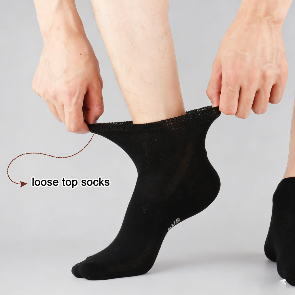 8 Pairs Bamboo Viscose Diabetic Ankle Socks Black Size 6-9 D59170