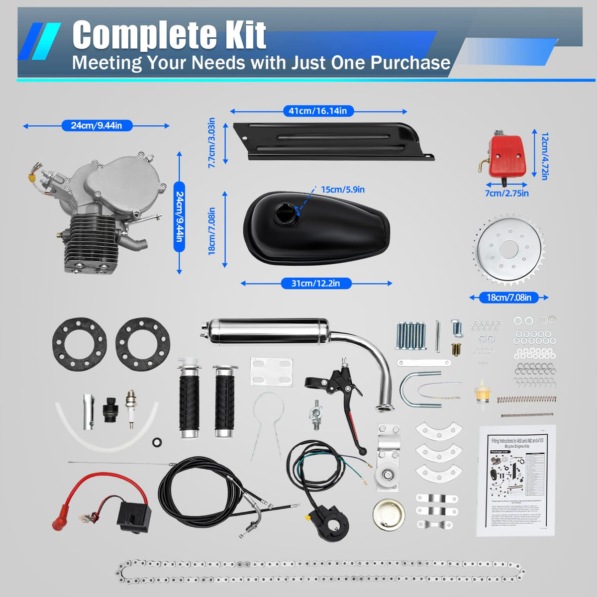 2 Stroke 100CC Bicycle Engine Kit U643
