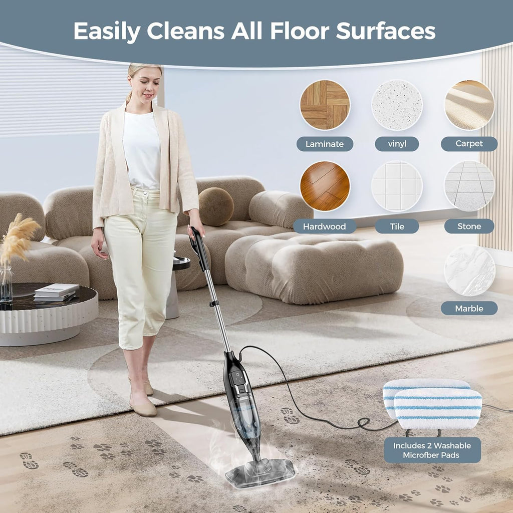 12-in-1 Handheld Steam Mop with 565ML Removable Tank V27923