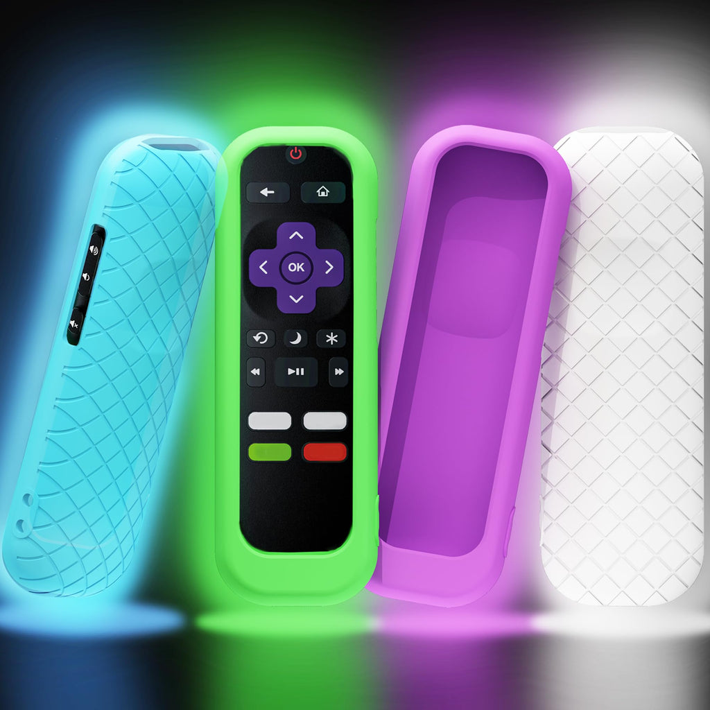 Silicone Remote Cover, 2-Pack, Glow in the Dark, Blue/Purple B636