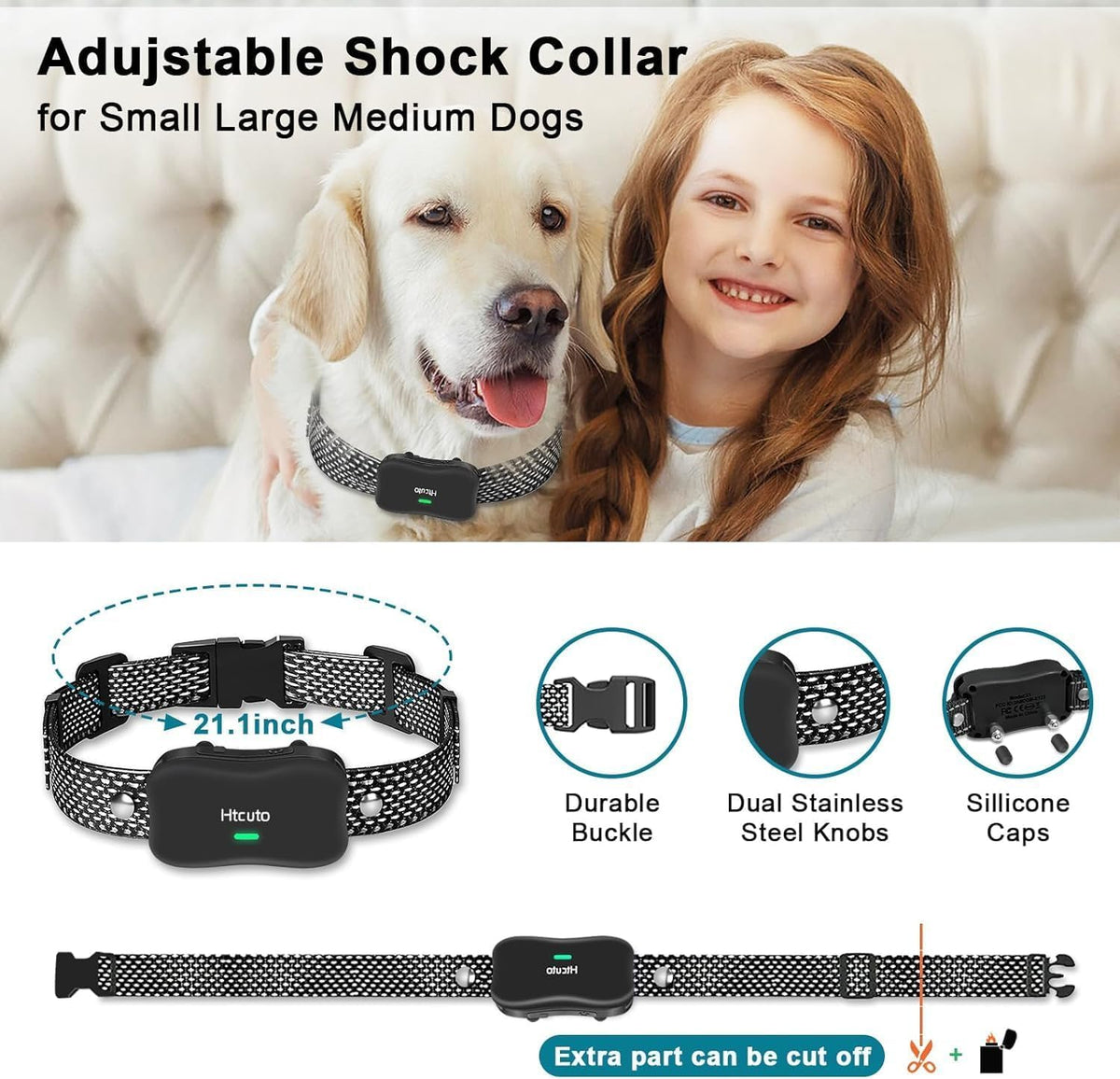 Wireless Dog Fence and Remote Training Collar, IPX7 Waterproof, Black K49986
