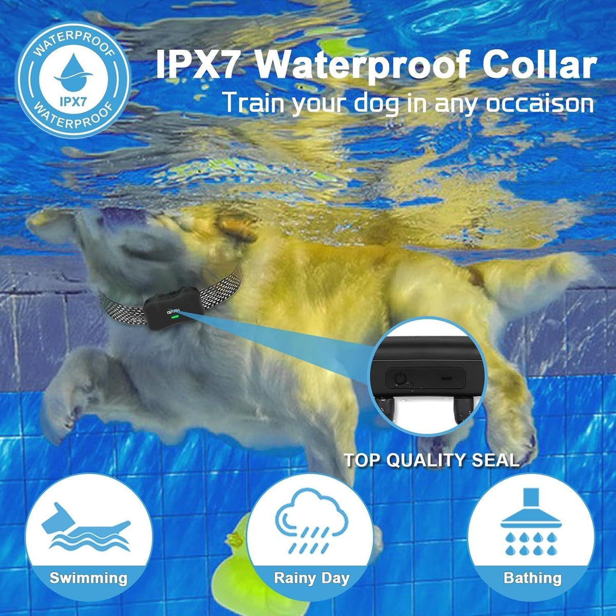 Wireless Dog Fence and Remote Training Collar, IPX7 Waterproof, Black K49986