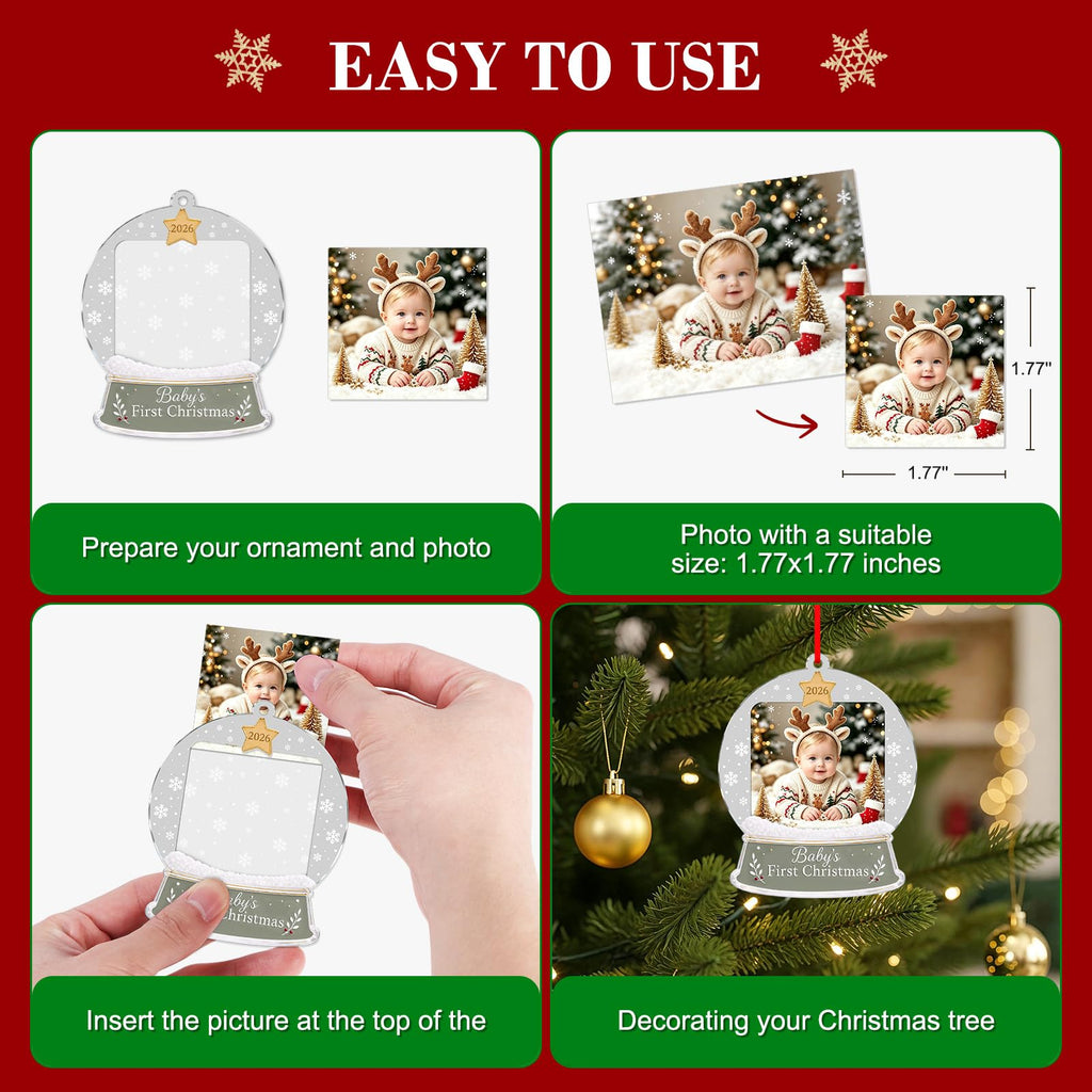 Baby's First Christmas Ornament 2026 Acrylic Photo Frame Ornament P76526