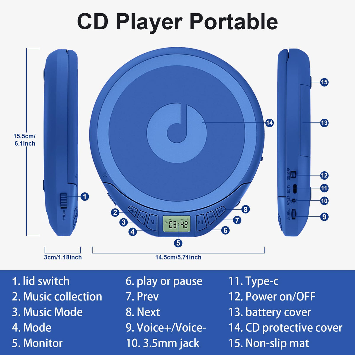 Portable CD Player with Earphones F253797