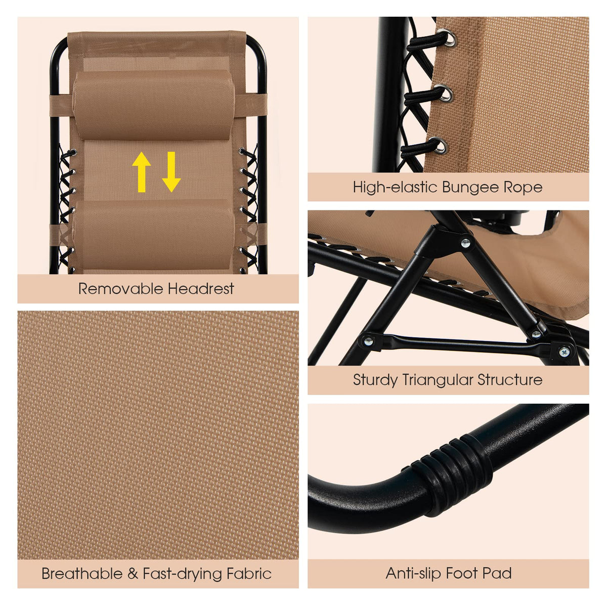 Folding Zero Gravity Reclining Textilene Lounge Chairs A529