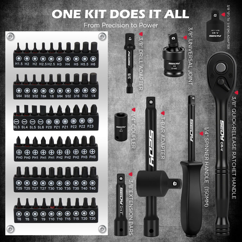 132-Piece SAE/Metric Mechanics Tool Set with Storage Case U337