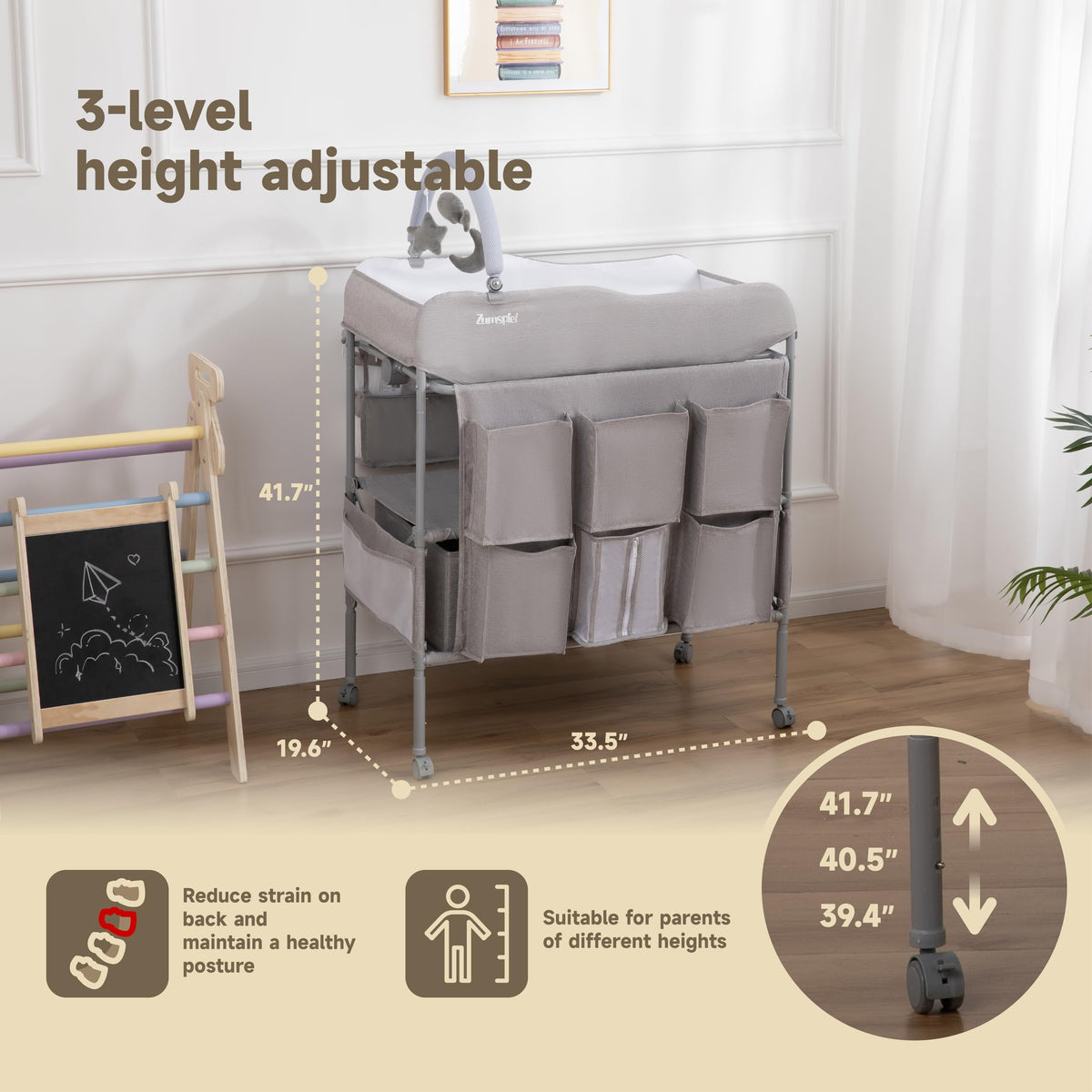 Portable Folding Baby Changing Table with 2 Drawers I582952