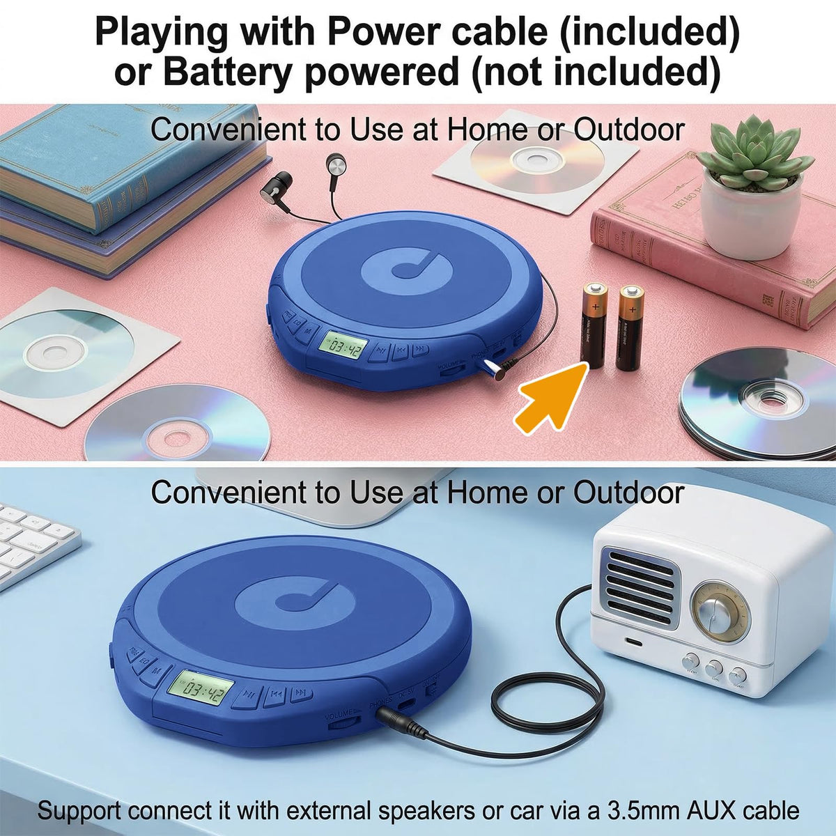 Portable CD Player with Earphones F253797