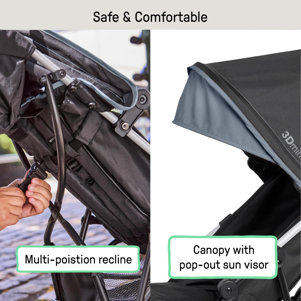 Lightweight Compact Fold Stroller with Canopy and Recline, Slate Grey J337671