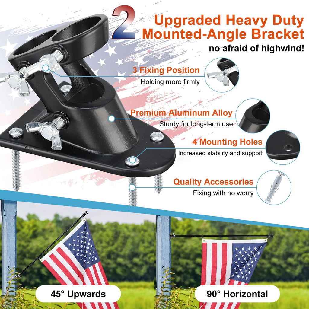 5ft Tangle-Free Stainless Steel Flag Pole Kit J436