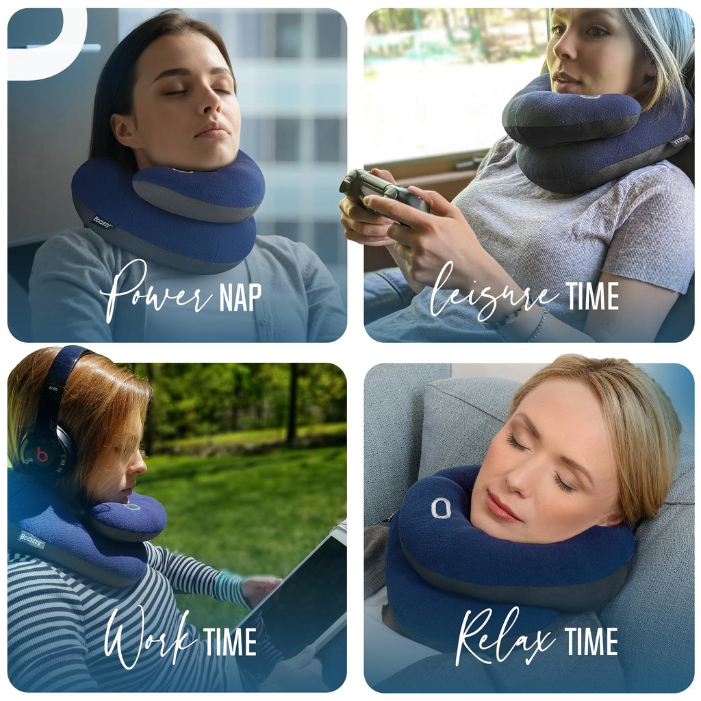 Soft Adjustable Travel Neck Pillow with Carry Bag F8158