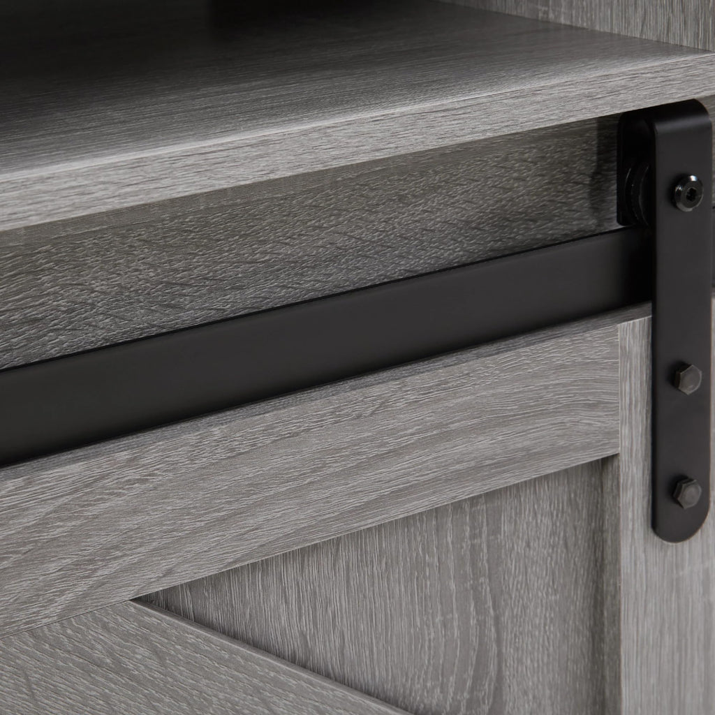 65" Grey TV Stand with Sliding Doors J25234