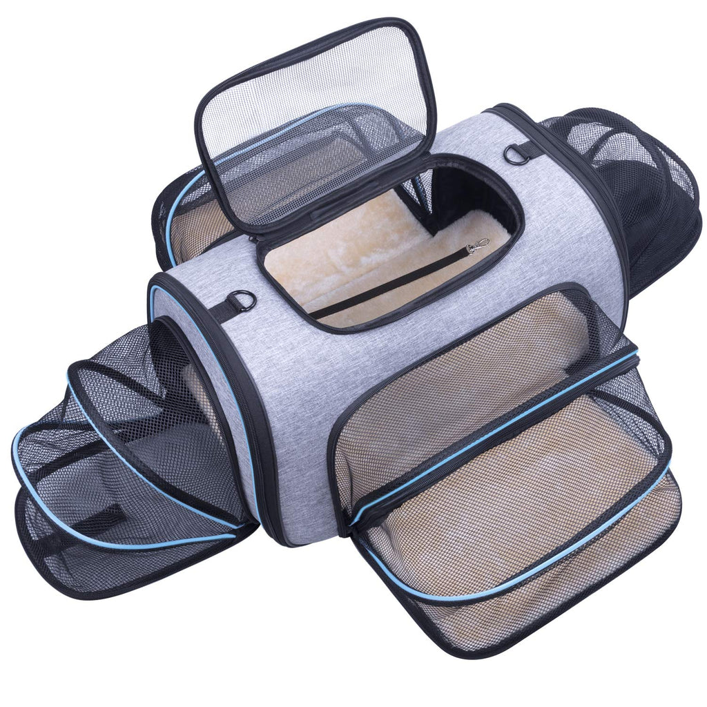 Airline Approved Expandable Soft Sided Pet Carrier with Fleece Pad Y84495