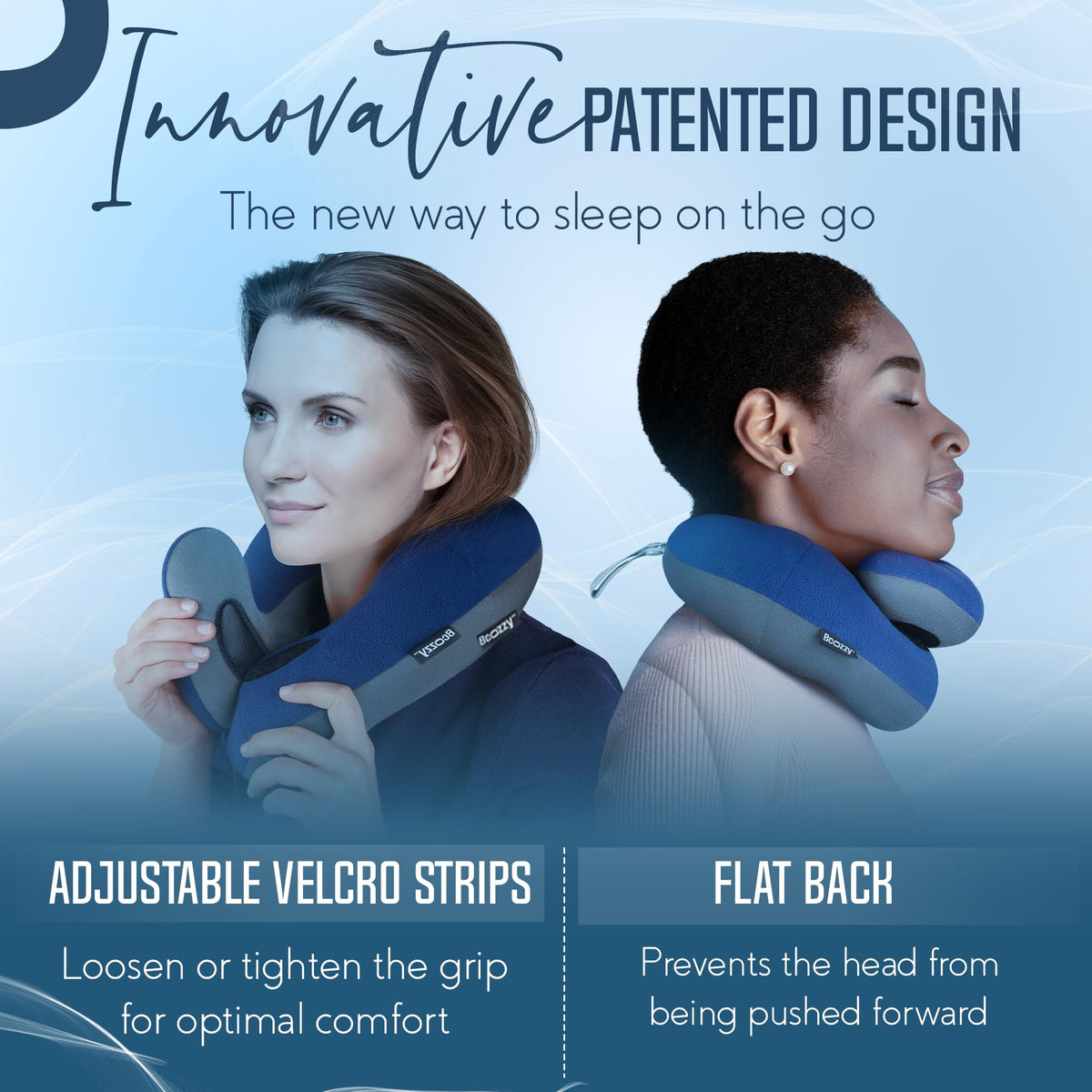Soft Adjustable Travel Neck Pillow with Carry Bag F8158