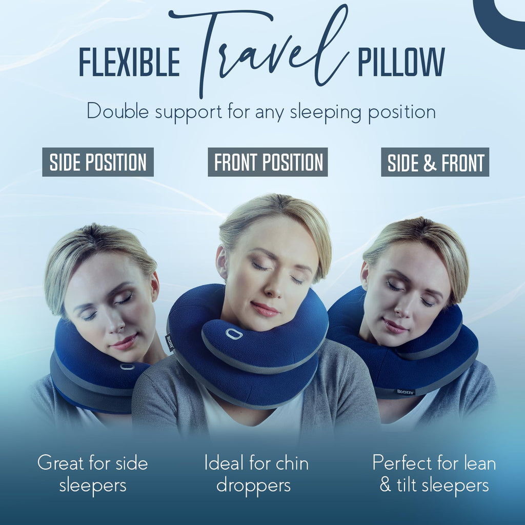 Soft Adjustable Travel Neck Pillow with Carry Bag F8158
