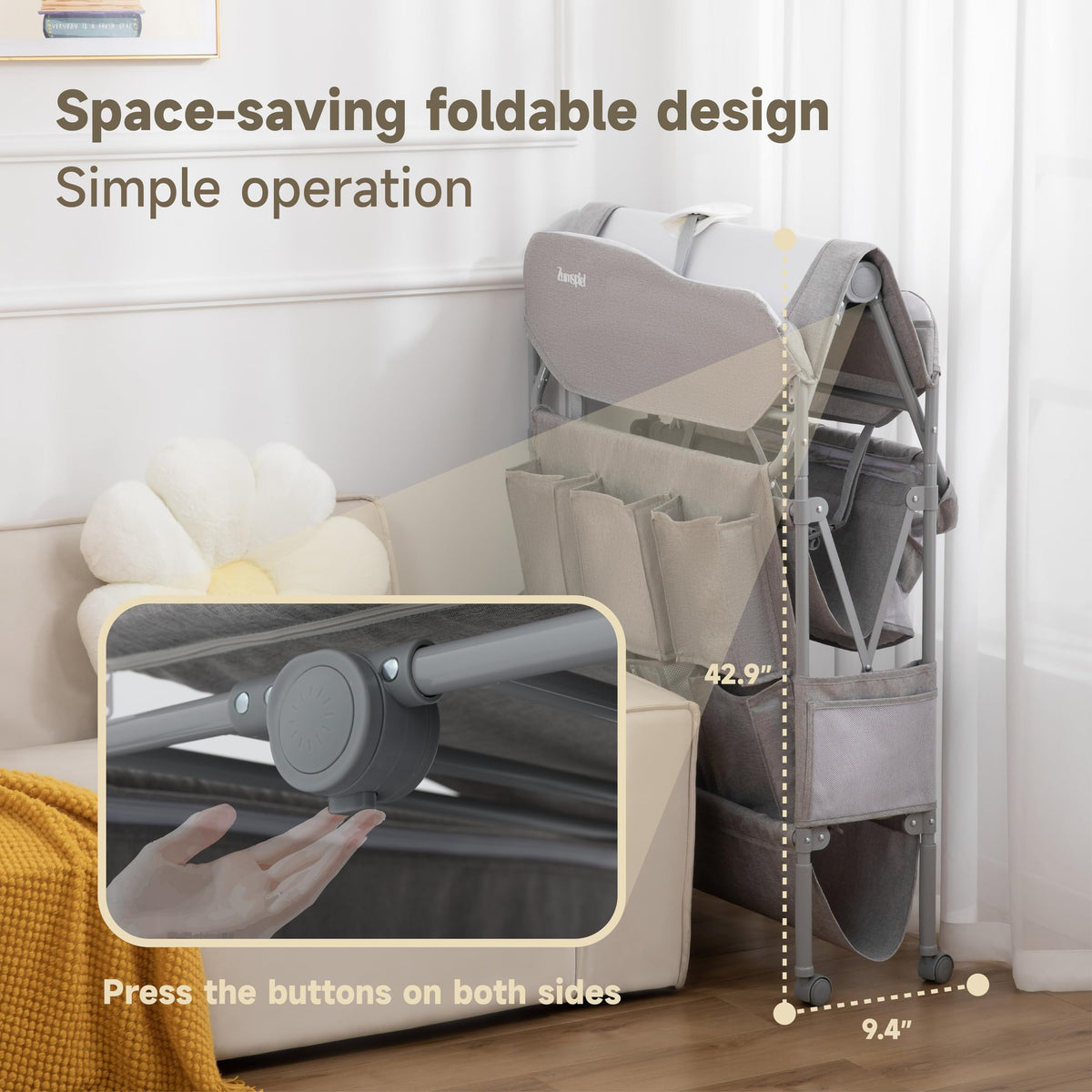 Portable Folding Baby Changing Table with 2 Drawers I582952