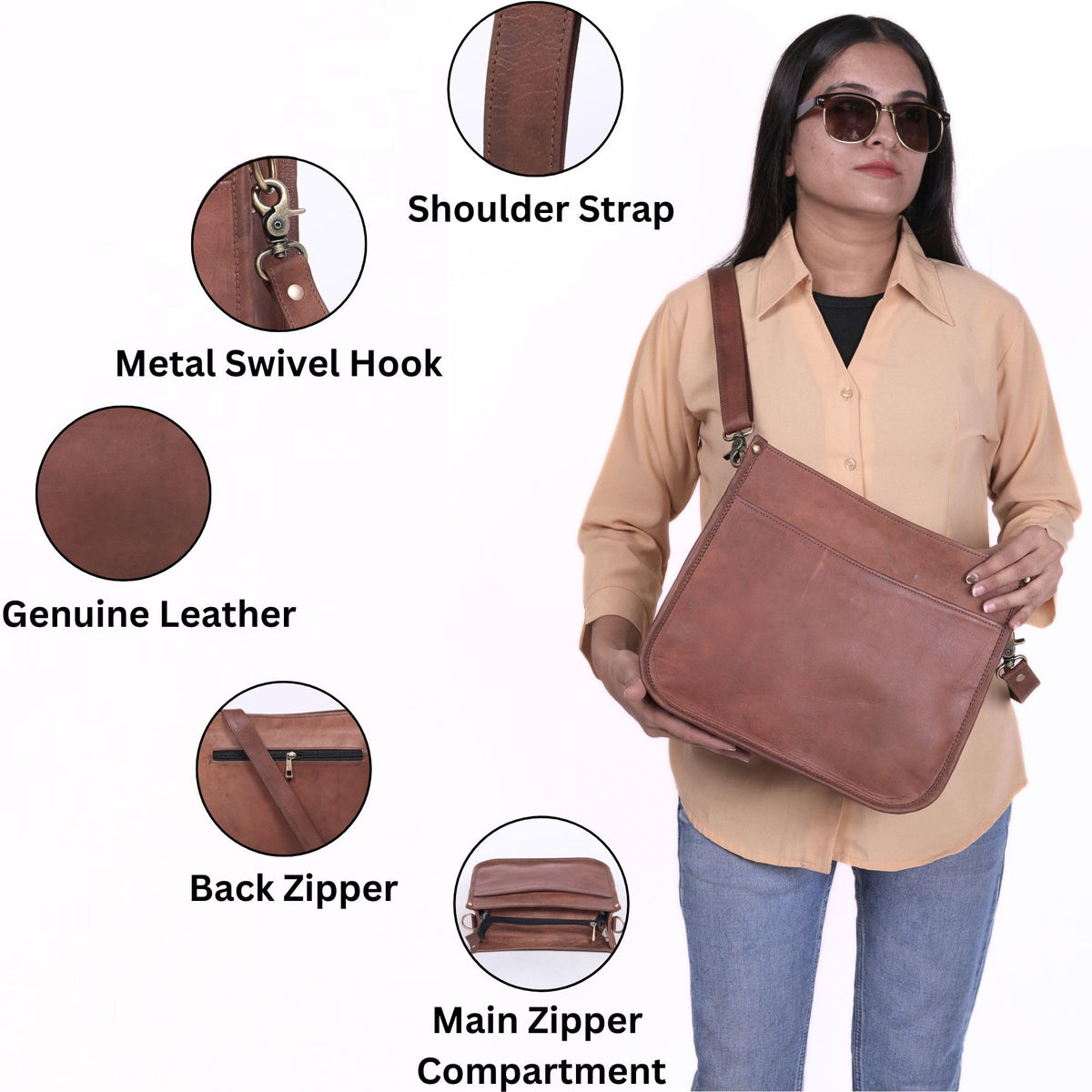 Genuine Leather Crossbody Purse N576029