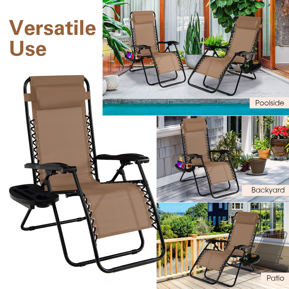 Folding Zero Gravity Reclining Textilene Lounge Chairs A529