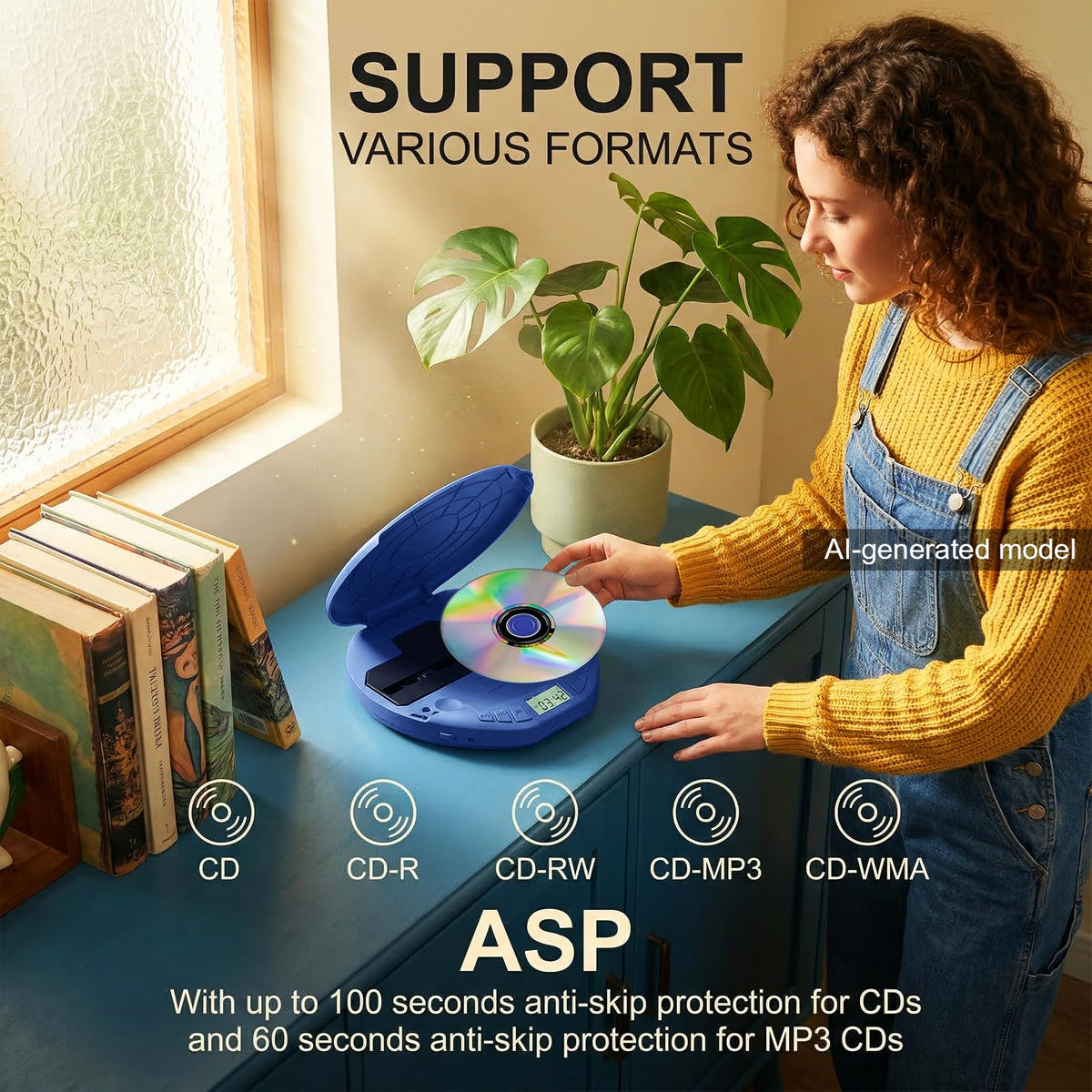 Portable CD Player with Earphones F253797