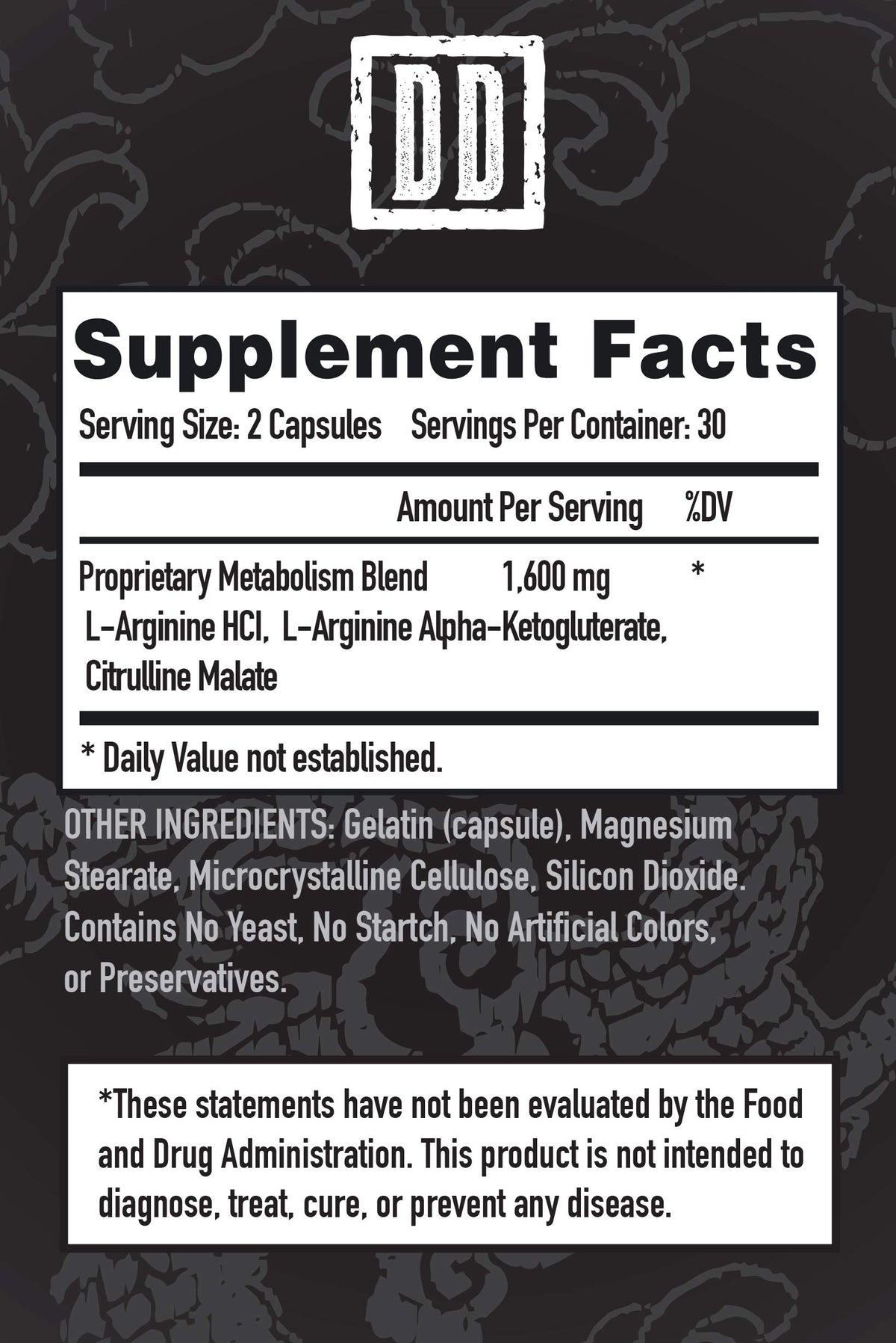Nitric Oxide Booster Supplement 1600mg 60 Count K81283