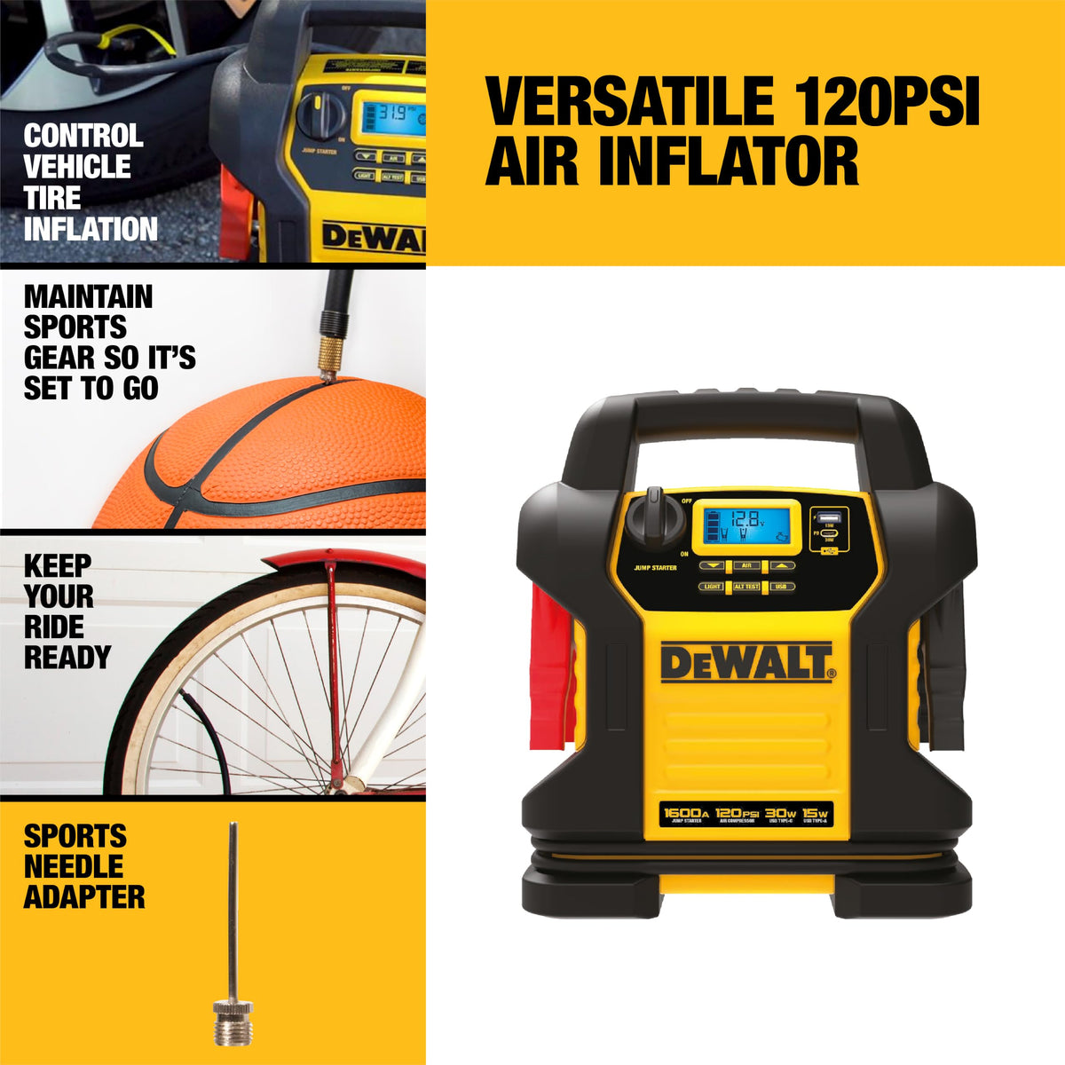 1600 Peak Amp Jump Starter with 120 PSI Air Inflator J315