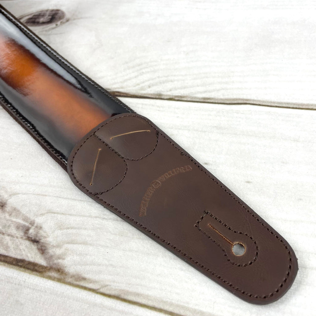 Sunburst Finish Guitar Strap with Pick Pockets & Padded Velour Back Q640638