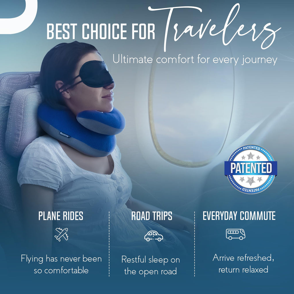 Soft Adjustable Travel Neck Pillow with Carry Bag F8158