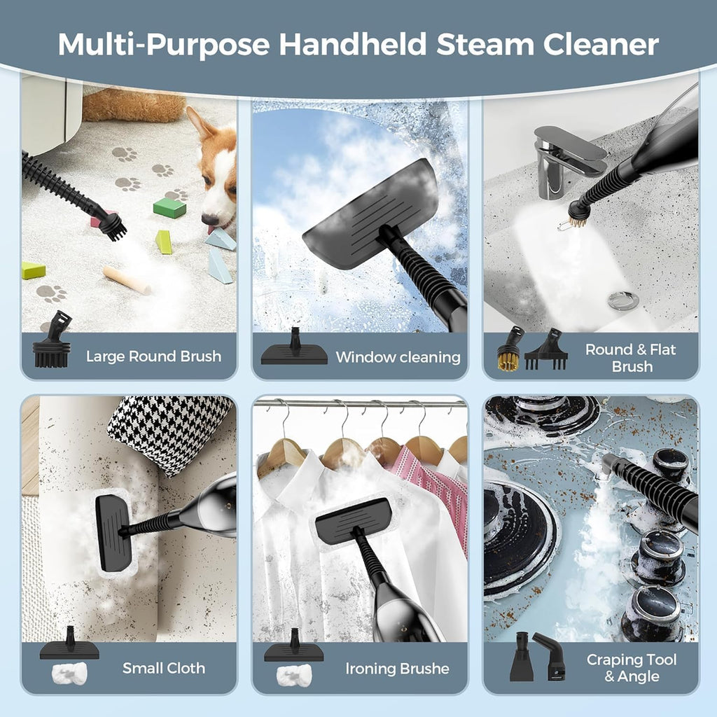 12-in-1 Handheld Steam Mop with 565ML Removable Tank V27923