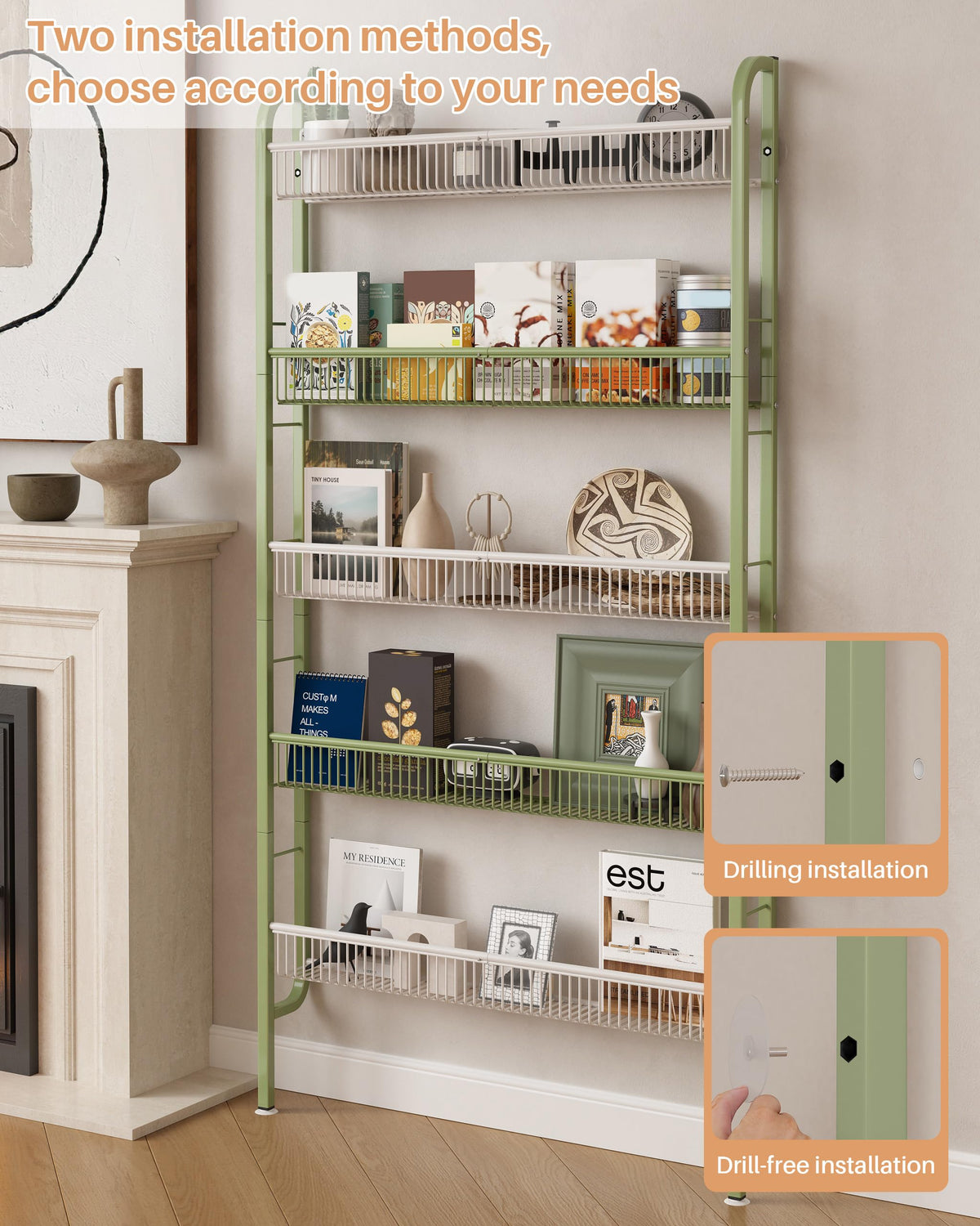 Narrow 5-Tier Bathroom Storage Rack K777487