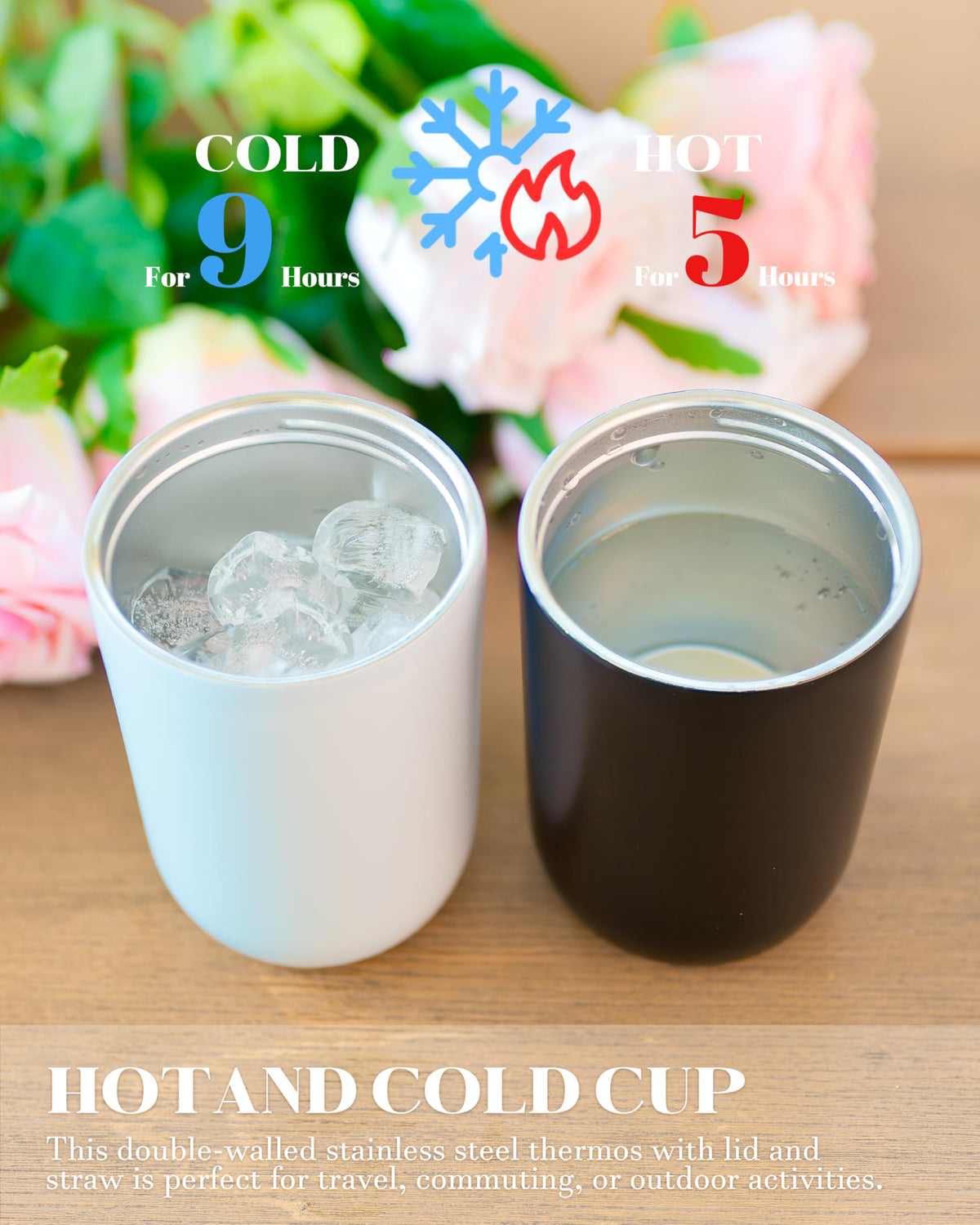 16 oz Insulated Stainless Steel Tumbler with Straw and Lid M9512