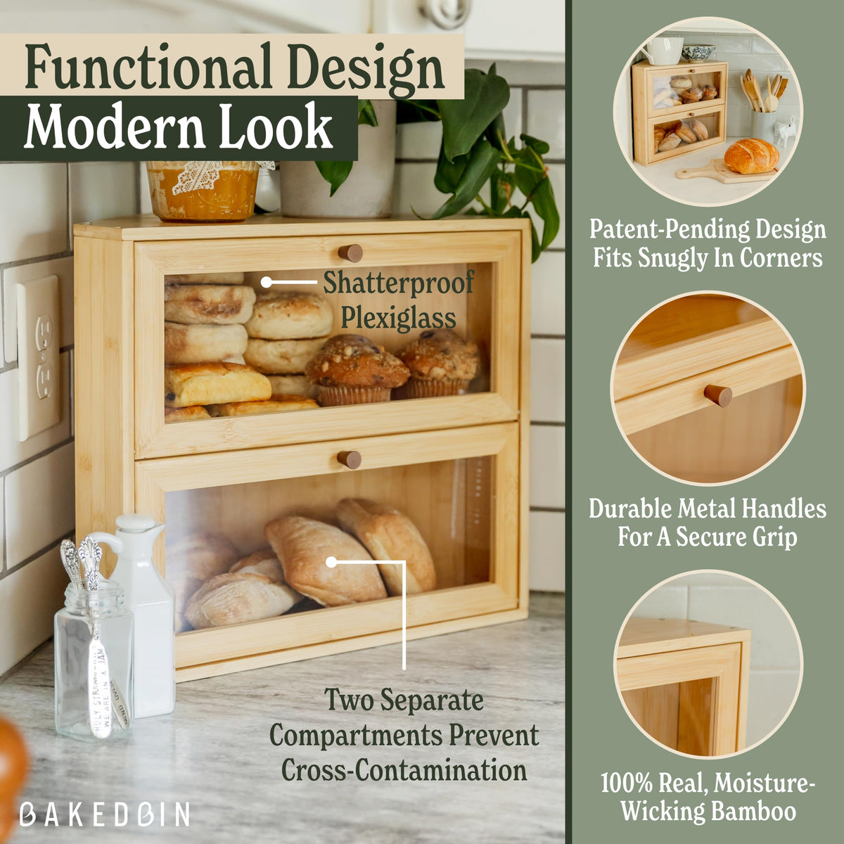 Bamboo Wooden Bread Box G3059
