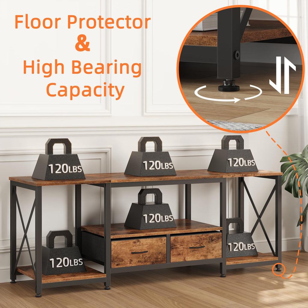 Fabric Drawers TV Stand for 65 70 75 Inches TV X86331