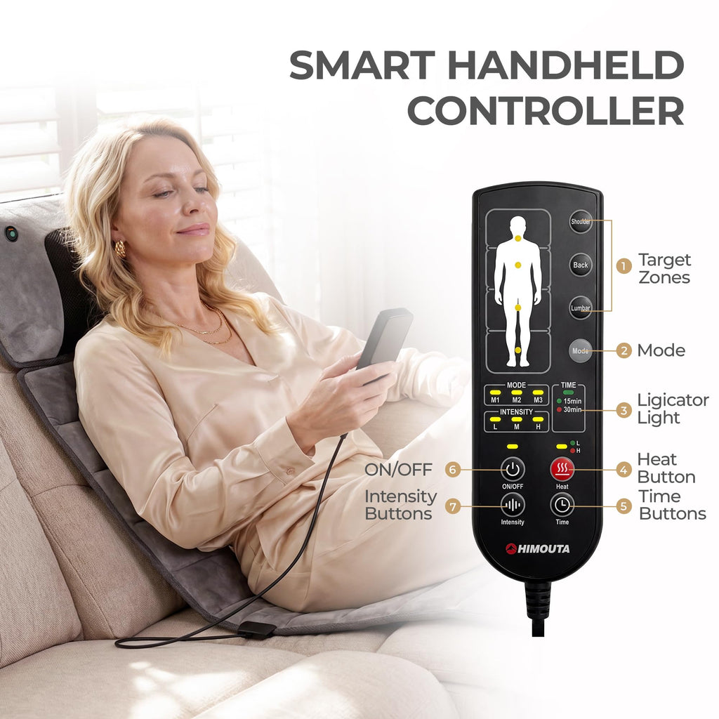 Grey Foldable Heated Full Body Massage Mat with 3D Neck Massager G5415