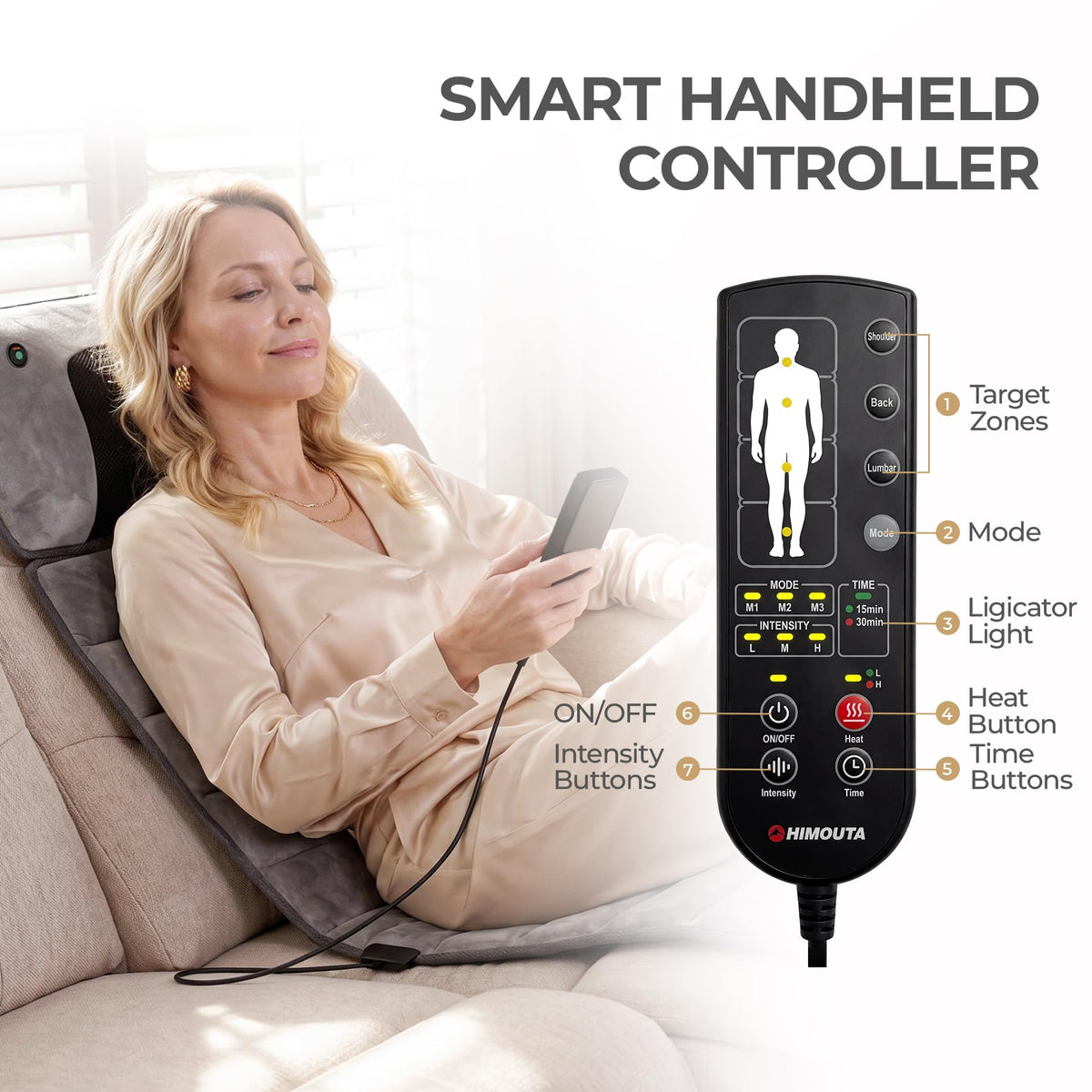 Grey Foldable Heated Full Body Massage Mat with 3D Neck Massager G5415