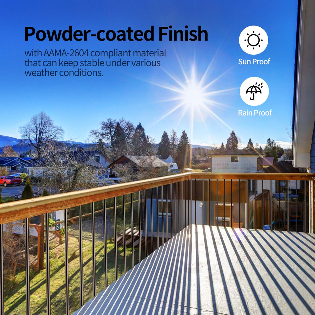 101 Pack 26" x 3/4" Black Round Aluminum Balusters B500