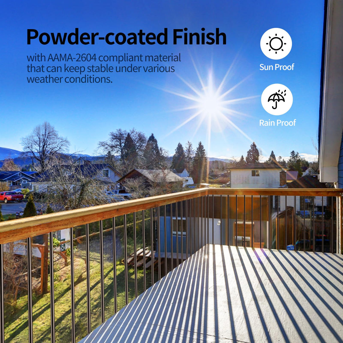 101 Pack 26" x 3/4" Black Round Aluminum Balusters B500