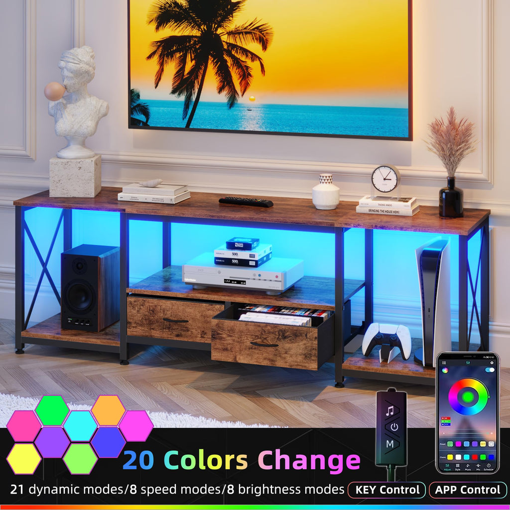 Fabric Drawers TV Stand for 65 70 75 Inches TV X86331