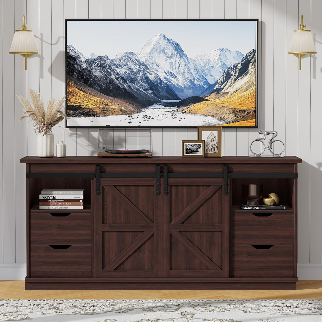Rustic Oak 4 Drawer TV Stand X1228