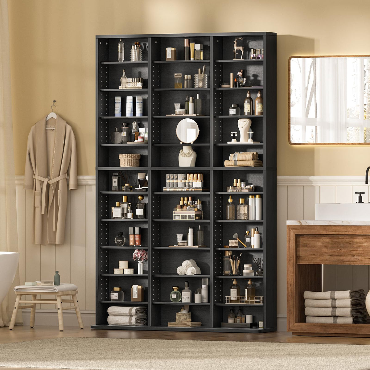 Black 11 Tier Display Cabinet W90716